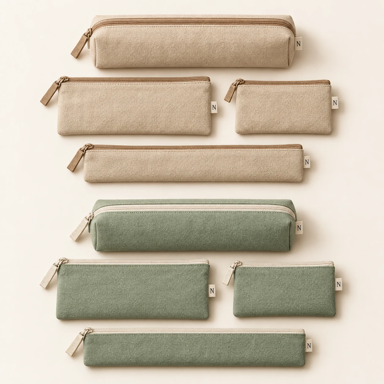 Atelier Four-Piece Set: Sand–Oat and Sage–Chalk color alternatives