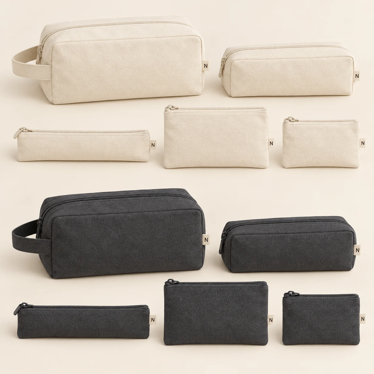 Complete Desk Set: Chalk Tonal and Graphite Tonal color alternatives